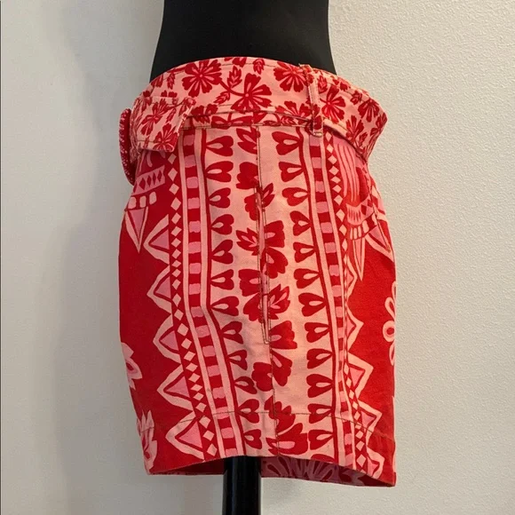FARM RIO Floral Red Women's Shorts size 33 with detachable belt! Side Pockets - Picture 3 of 7